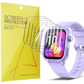 Compatible for JOYELE H96 Kids Smart Watch Screen Protector, [6 Pack] Lamshaw Full Coverage TPU Clear Film Compatible for JOYELE H96 Kids Smart Watch, Compatible for MgaoLo H96 Kids Smart Watch (6