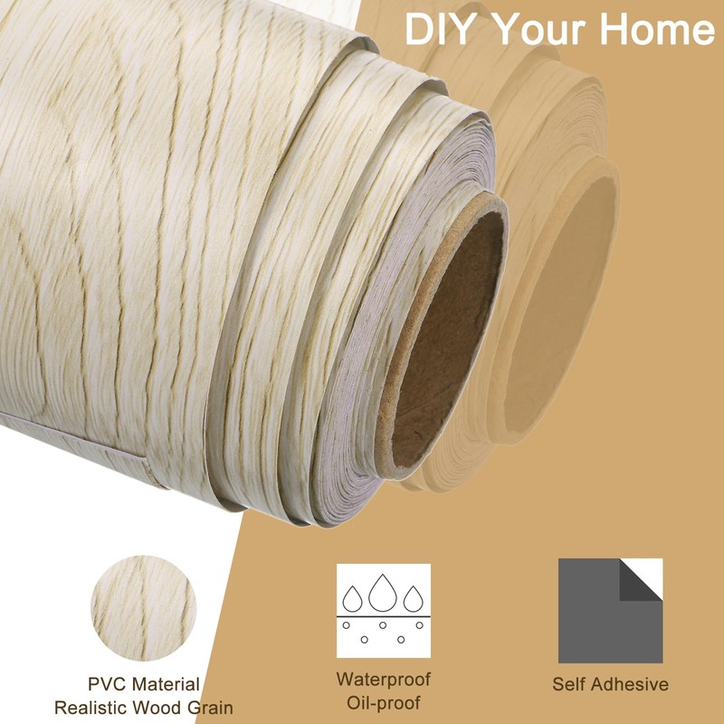 uxcell Wood Grain Tape, 2" x33 Ft Self Adhesive Wood