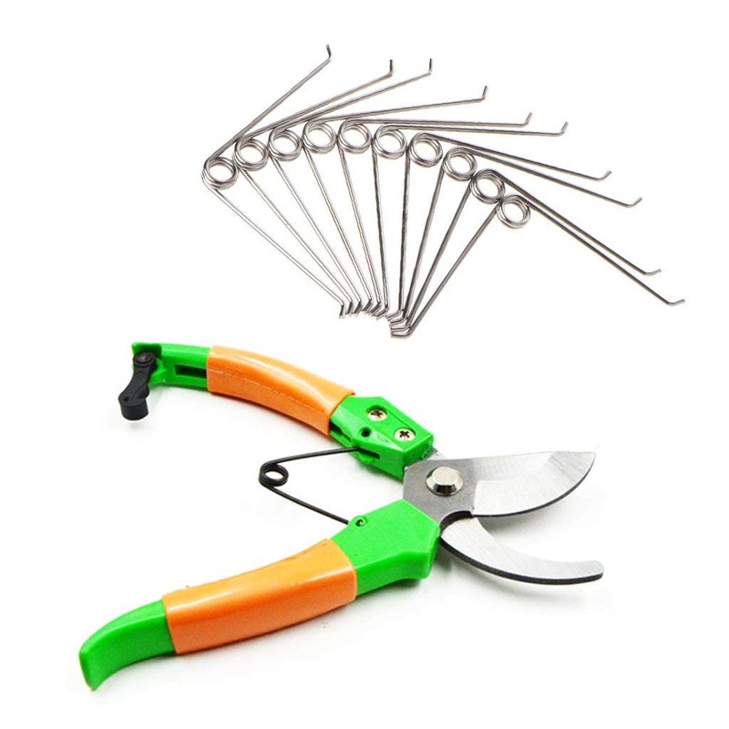 SimpleLife 10 Pieces V Shape Steel Compression Spring Gardening Scissors