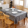 Heavy Duty Vinyl Tablecloth with Flannel Backing Waterproof Oil-Proof Plastic