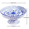 YYMayLsh Decorative Porcelain Fruit Bowl with Pedestal, Blue and White