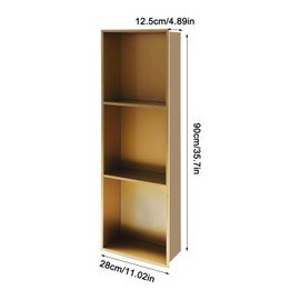 BIXIBIN 3-Tier Recessed Bathroom Shower Shelf in Titanium Gold, Stainless Steel Wall Niche Organizer for Shampoo Toiletries