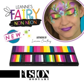 FUSION BODY ART Professional Quality Face Paint Petal Palette - Leanne Fairy Collection | Safe & Non-Toxic - Water Activated Kids & Adults Painting Kit