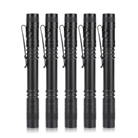 XINFEIBEI LED Pen Light Flashlight, Single Mode, Compact Pocket Flashlights with Clip for Emergency, Work, Inspection, 5-Pack