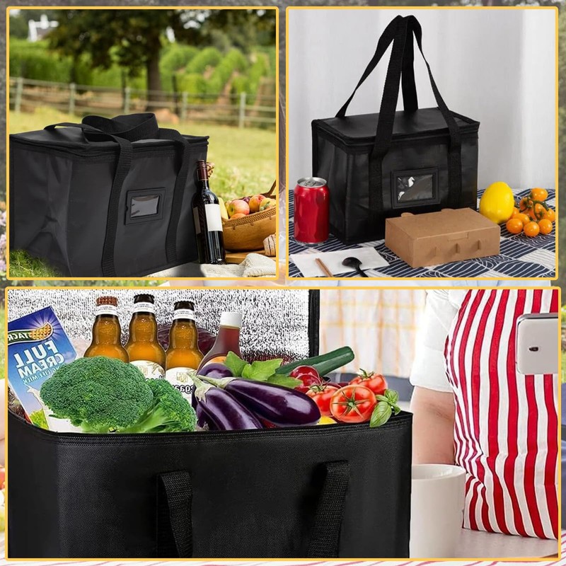 FVIZAL 1 Pcs Delivery Bag, Large Insulated Food Delivery Bag