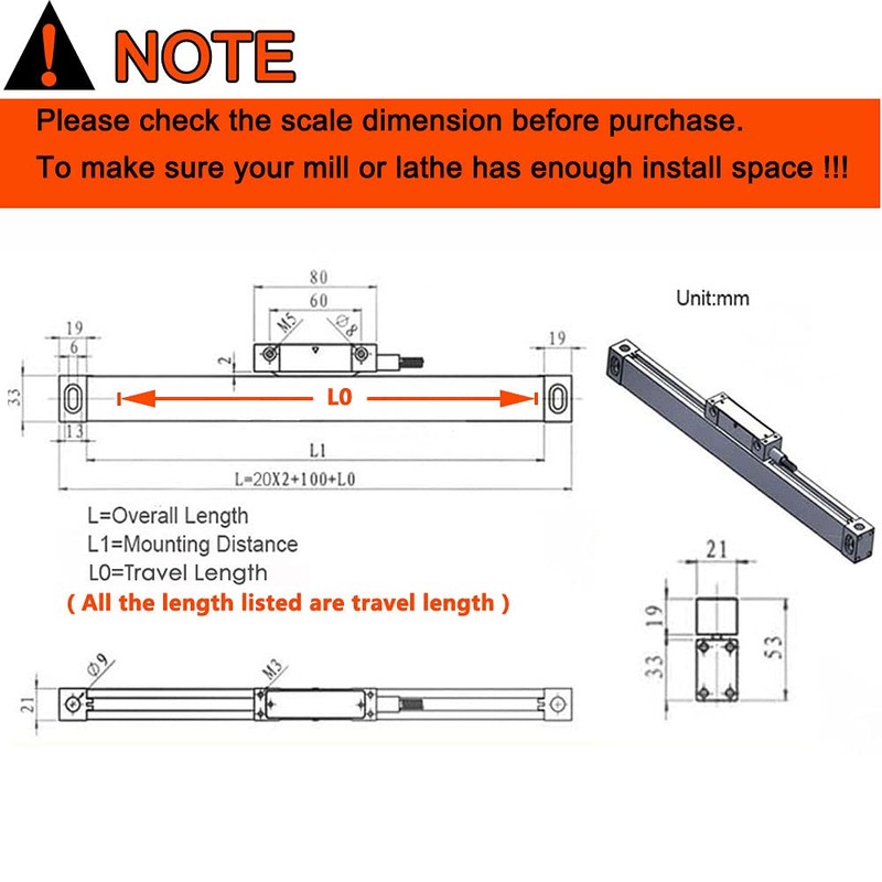 TOAUTO Digital Readout 2 Axis 3 Axis DRO Display Linear