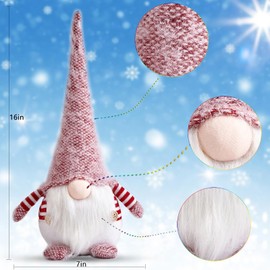 Gnome Christmas Plush Ornaments Set,Christmas Tree Hanging Gnomes Ornaments Santa Elf Hanging Home Decorations Holiday Decor (Red)