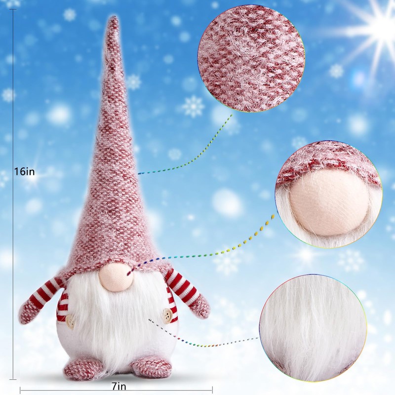 Gnome Christmas Plush Ornaments Set,Christmas Tree Hanging Gnomes Ornaments Santa