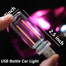 4PCS Dimmable USB Touch Control Led Night Lights, Glass Plug In USB Light Bulbs, Cute Interior Car Lights, Retro Led Ambient Lighting, Small Mood Lamp for Bedroom, Hallway, Nursery, Tent Camping