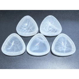 Wholesale Bulk Lot 5 Pack Of Selenite Triangle Crystal Bowls Charging Cleansing