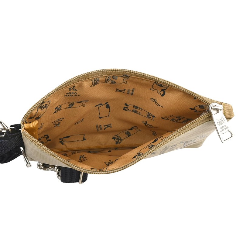 [KUSUGURU] [KUSUGURU] [KUSUGURU] Coated Pochette Cat Round BE, beige