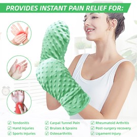 Microwavable Therapy Mittens Lavender Hand Warmer Gloves with Arthritis Compression,Moist Heating Pad for Hands and Fingers of Stiff Joints, Trigger Finger, Inflammation, Raynaud's, Carpal Tunnel