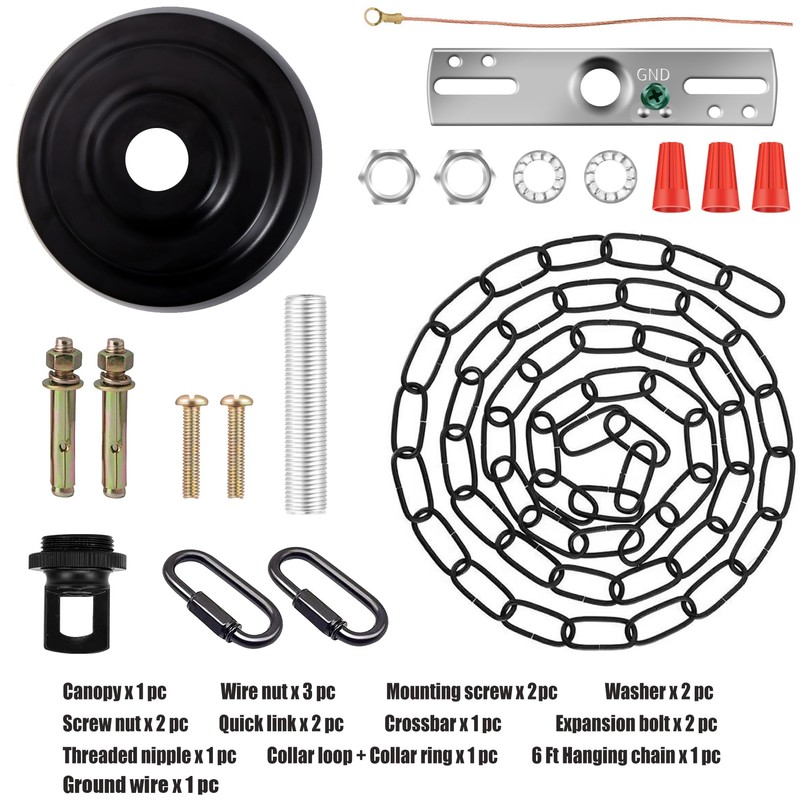 MAYOMAJO 6 Inch Light Canopy Kit with 6 Feet Hanging