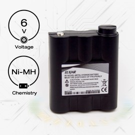 elxjar (5-Pack) 6V 900mAh BATT5R AVP7 Rechargeable Batteries Replacement for Midland GXT1000 GXT1050 GXT850 GXT900 GXT950 GXT700 GXT720 GXT750 LXT210 GXT300 GXT325