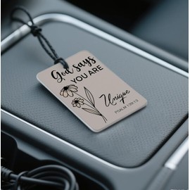 Nihilform Christian Inspirational Car Air Fresheners - 'God Says You Are' Bible Verse Designs, 4- Pack Ideal Decor & Gift for Faith - Based Encouragement, for Car, Closet & Home