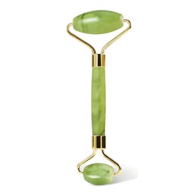 Jade Face Roller, Natural Skin Massager Roller Set, Face Roller Massage Tool, Natural Slimming Stone Anti-Aging Eye Roller for Rejuvenate Skin, Dark Circles and Puffiness (Green)