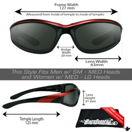 Bikershades Motorcycle Riding Sunglasses Safety Black Orange Men Women Protective Foam Padded Wind Dust Proof