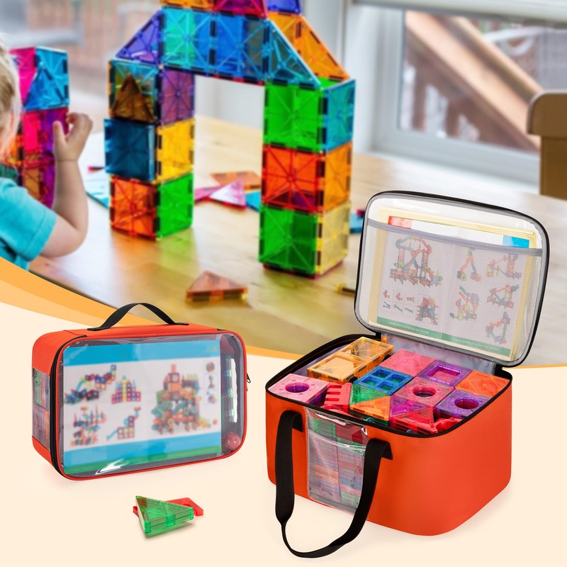 Rexmica Large Toy Storage Organizer Bag for Magnetic Block Tiles,