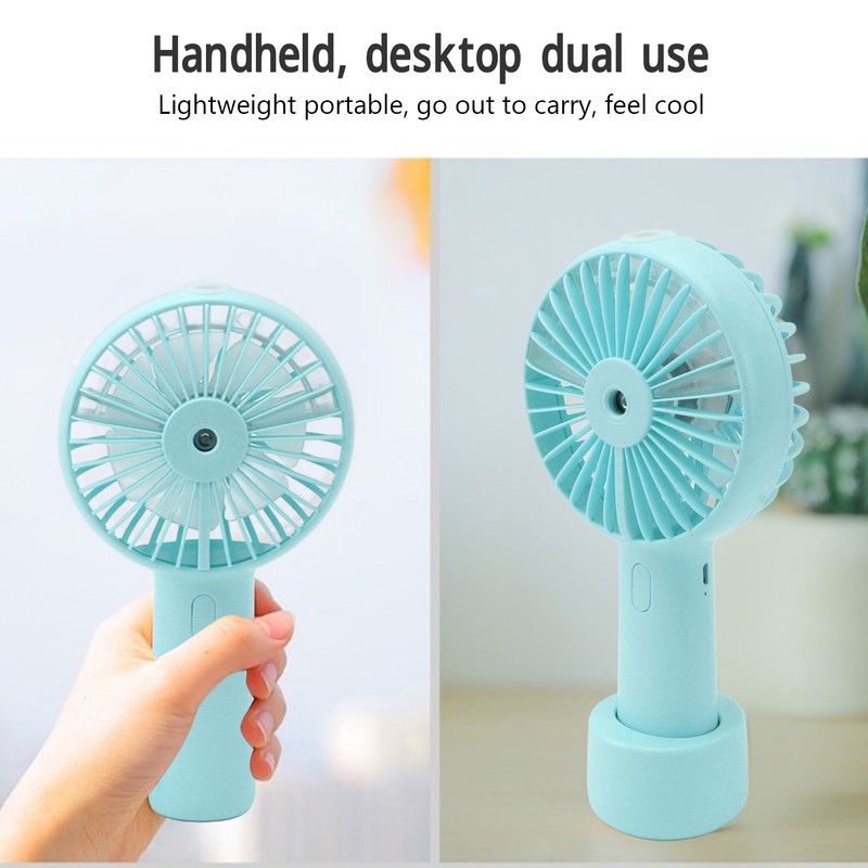 Handheld Misting Fan Quiet 2000mAh 3 Wind Speed 2 Spray