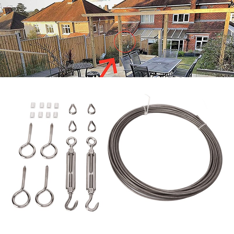 Strings Light Hanging Kit Stainless Steel PVC Coating Turnbuckle Wire