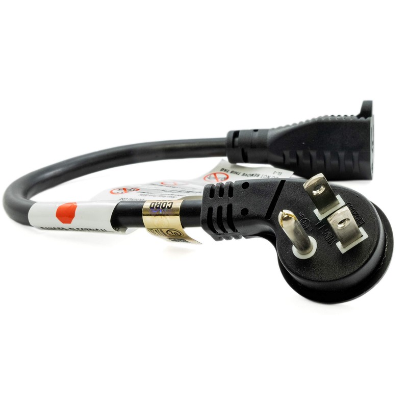 PTC 1ft Ultra Low Profile Angle NEMA 5-15P to 5-15R