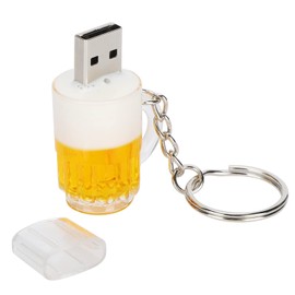 Kuuleyn USB Flash Drive,Cartoon Domineering Beer Mug Shape Portable Storage Memory Stick,Photo Stick External Storage,Jump Drive Data Storage (2GB)