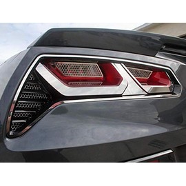 2014-2019 C7 Corvette Tail Light Trim Bezel 8 Piece Kit Polished Stainless Steel