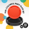 Exquisite Black & Orange Plastic Plates For Party Disposable Plates