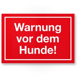 Komma Security Warning of the Dog Sign 30 x 20 cm Weatherproof Dog Sign Garden Gate Driveway Gate Front Door Sign Deterrent Warning Sign Burglary Protection