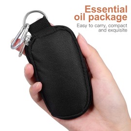 Ipetboom 3pcs Portable Essential Oil Key Case with Elegant Handle Holds Bottles Sturdy Zippers for Travel and Home Stylish Oil Carrying Bag Black 2ml