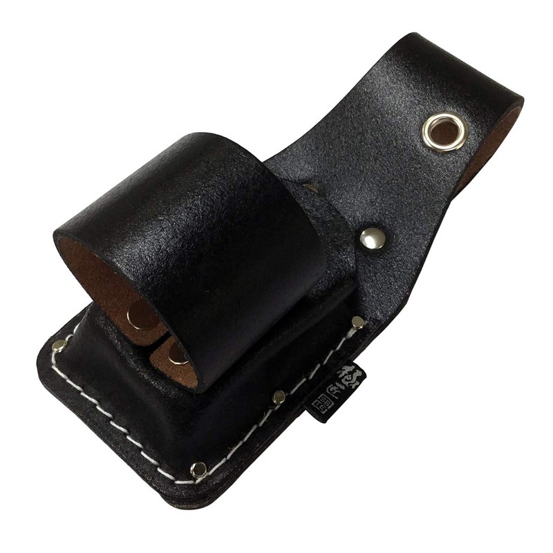 Premium Handmade Black Leather Mini Torpedo Level, Ink Points Pointing