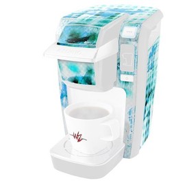 WraptorSkinz Decal Style Vinyl Skin compatible for Keurig K10 / K15 Mini Plus Coffee Makers Electro Graffiti Blue (COFFEE MAKER NOT INCLUDED)