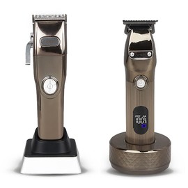 Common Wealth AHBV Professional Cordless Li Fade Clipper & Trimmer Set Haircut Kit with Charging Stands & Guide Combs