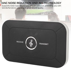 BT 5.0 Transmitter Receiver, 2 in 1 Adapter with 3.5mm Interface, 600mAh ANC and AEC HiFi Cordless Transmitter Receiver for Phone Tablet