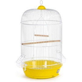 HomeStock Elegant Escape Small Round Bird Cage with Graceful Design, Durable Metal Construction, Compact Size, and Comfortable Space