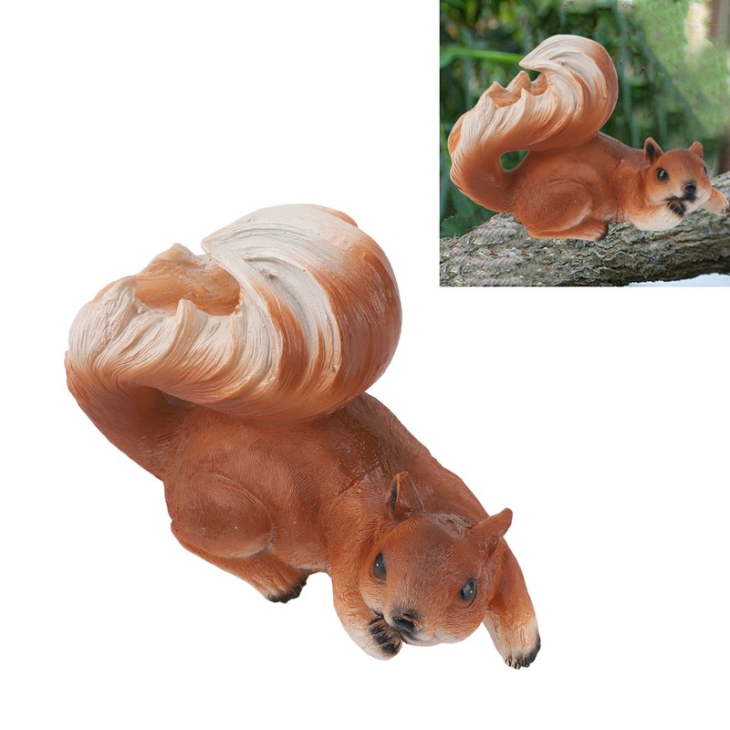 Squirrel Garden Decor Outside Funny Resin Statue Courtyard Balcony Outdoor