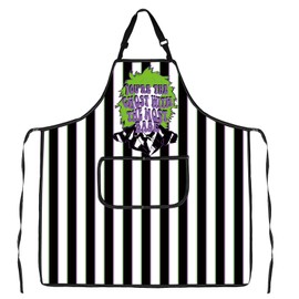 MYSOMY Beetle Worm Horror Movie Inspired Gift Horror Movie Character Adjustable Apron Tim Burton Fan Apron with Pockets (the ghost Apron)