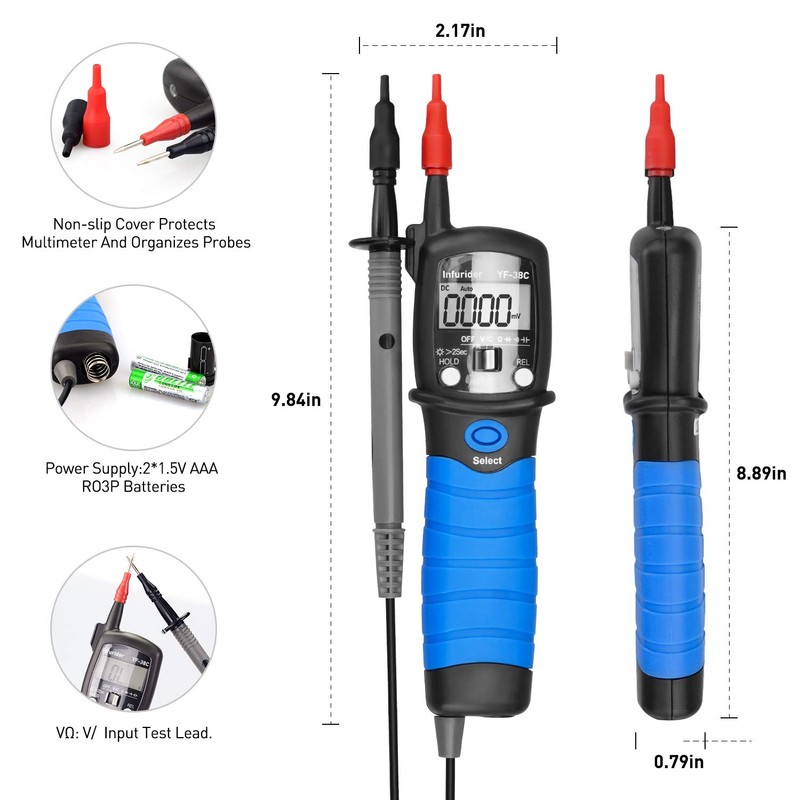 INFURIDER Digital Pen Multimeter YF-38C High Precision AC/DC Voltage Tester