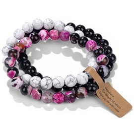 Gemstone Beads Bracelet for Women, 8 mm Crystal Healing Stones Bracelet, Natural Stone Jewellery, Elastic Bracelets Women, Chakra Spiritual Charms Bracelets Gifts, 19 cm, Stone, No Gemstone