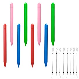 Replacement Stylus Drawing Pen for LCD Writing Tablets with 8 Elastic Lanyards Colorful Stylus Pen for Kids Drawing Tablet Compatible with Boogie Board Pen for LCD Drawing Pad for Kids 4.8" 8 PCS