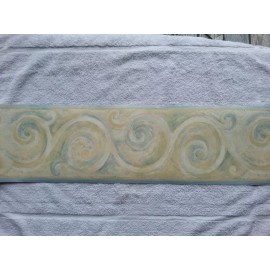 S A Maxwell Wallpaper Border 7" Swirl 7102-690 New Zealand Tan Blue