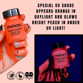 Mehron Makeup Liquid Face and Body Paint (1 oz) (Glow Orange)