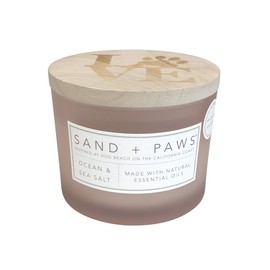 Sand + Paws Scented Candle - Ocean & Sea Salt –Luxurious Air Freshening Jar Candles Neutralize pet Odors and Enhance Home décor – 100% Cotton Lead-Free Wicks - 12 oz