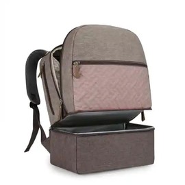 Village of Many Waterproof Stylish Baby Diaper Bag Backpack, Medium Capacity, Insulated Pockets (Rose/Grey)