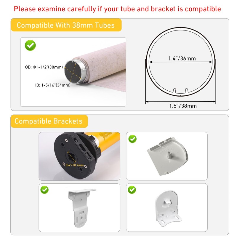 Sortfle 1.5" Zigbee Blinds Motor Rechargeable, Automatic Blinds Opener-No Wiring,