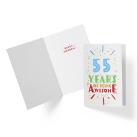 Karto 55th Birthday Card for Men Women - Large 5.5x8.5 inch 55 Years Old Birthday Cards for Him Her - Awesome