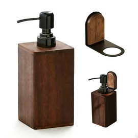 Wooden soap Dispenser with Matching Bottle Holder, Perfect for Kitchens and bathrooms. This Natural Wooden soap Dispenser Makes an Ideal Gift for housewarmings, Weddings, or Birthdays.