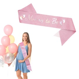 Mummy to Be Sash, Pink Baby Shower Satin Sash Mum to be Gift for Mum Women Expectant Mothers Baby Shower Gender Reveal Party Supplies Y8MMFSJD