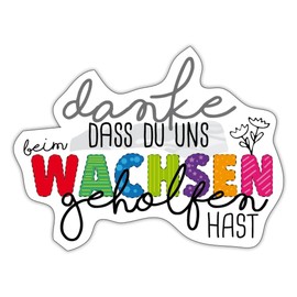 Spreadshirt Thank You Growing Helped Leaving Gift Sticker, 10 x 10 cm, Matt White