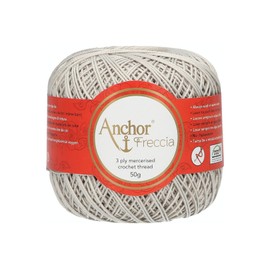 ANCHOR Freccia 6 4771006 00397 White Crochet Yarn 100% Cotton